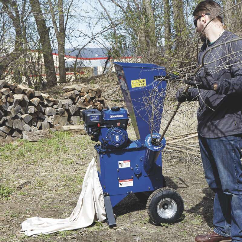 Powerhorse Wood Chipper Shredder 212cc Powerhorse OHV Engine 3in Chipping Capacity