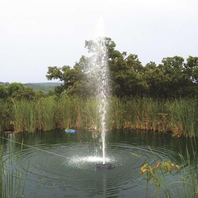 Outdoor Water Solutions Floating Pond Fountain with LED Lights 1 HP 4 Nozzles