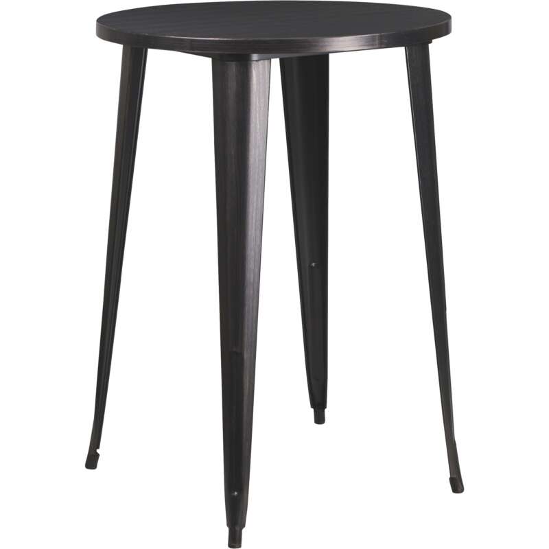 Flash Furniture 5Pc Metal Bar Set 30in Round x 41in H Table with 4 Industrial Style Barstools