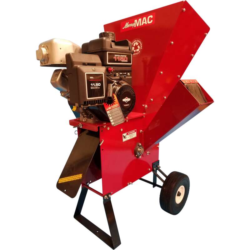 MerryMac Wood Chipper Shredder 250cc Briggs & Stratton XR Professional OHV Engine 3in Chipping Capacity