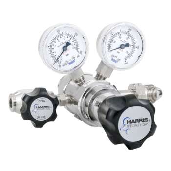 Harris Industrial Air Specialty Gas Lab Regulator CGA 590 Two Stage 316L Stainless Steel 0 125 PSI