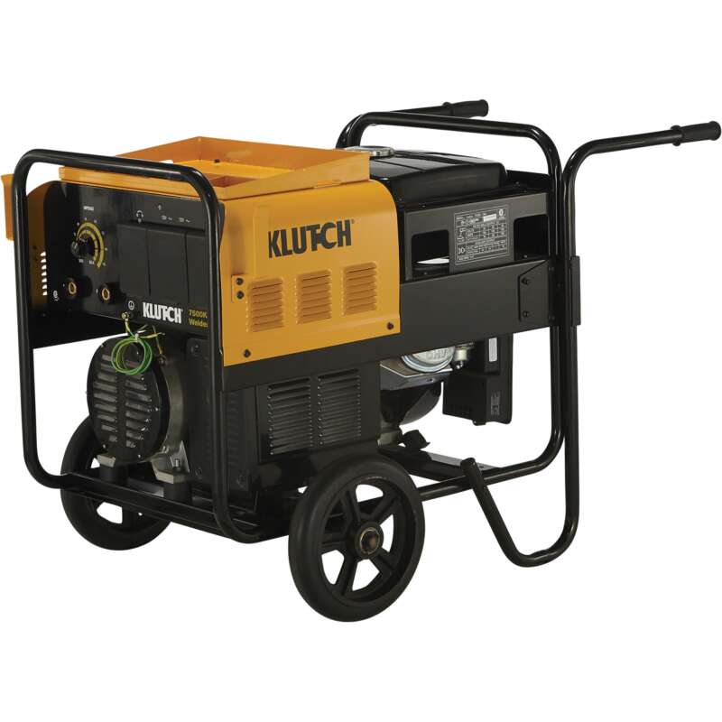 Klutch 7500K Arc WelderGenerator with 429CC Kohler Gas Engine and Wheel Kit 60 185 Amp DC Output 6000 Watt AC Power