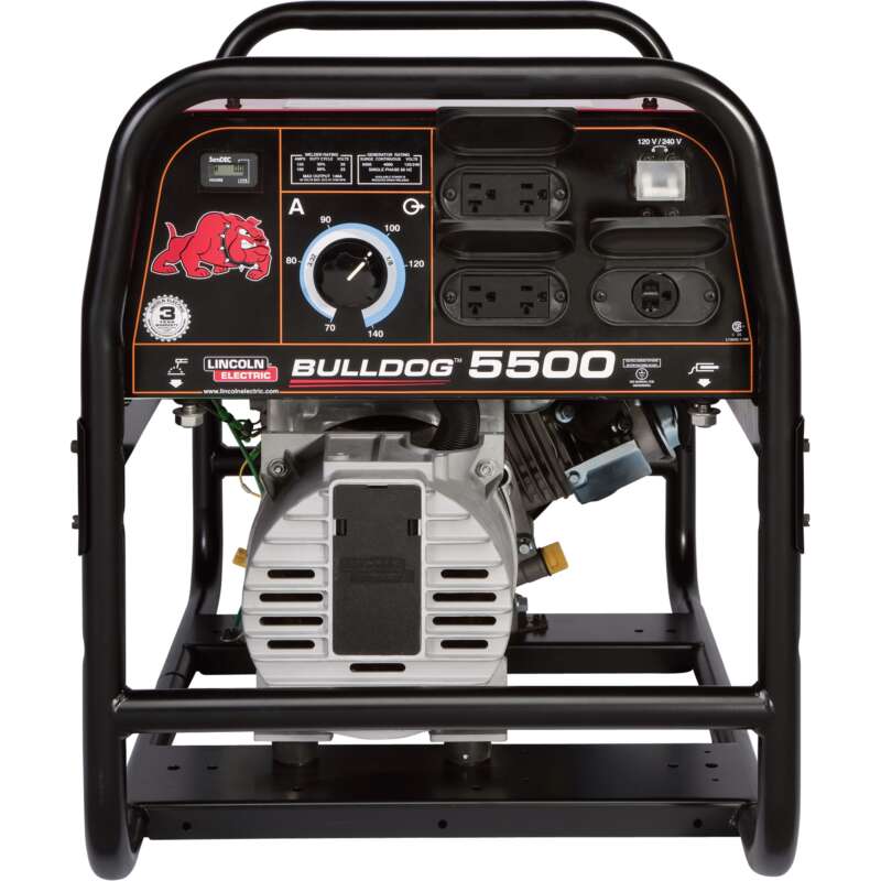 Lincoln Electric Bulldog 5500 Arc Welder Generator with 277CC Kohler Gas Engine 70 140 Amp AC Output 5500 Watt AC Power