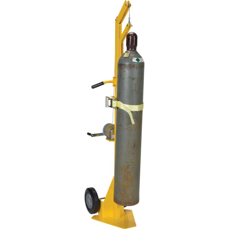 Vestil Portable Cylinder Lifter with Hard Rubber Wheels 300 Lb Capacity