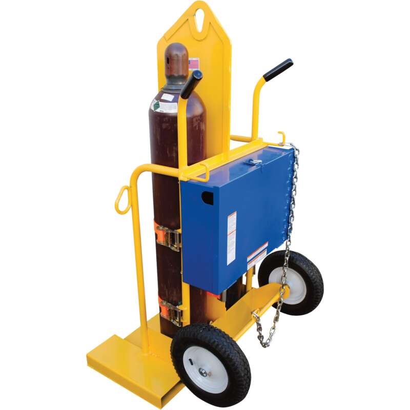 Vestil Welding Cylinder Torch Cart with Fork Pocket 500 Lb Capacity